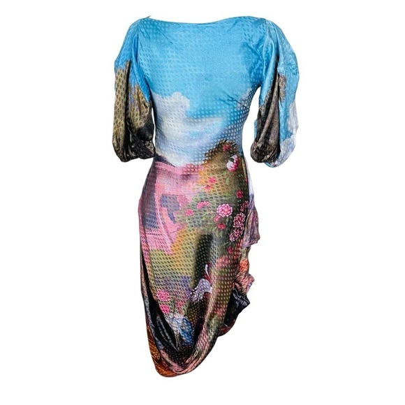 Mukzin NEW With Tags Balloon Sleeve Midi Dress Small - Picture 2 of 11